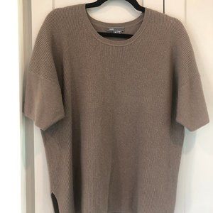 Vince Cashmere Short Sleeve Ribbed Popover- Size M